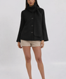 Coat with scarf pattern