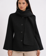 Coat with scarf pattern