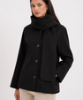 Coat with scarf pattern