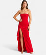 Maison Verdi| Strapless Dress with High Slit for Women