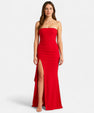 Maison Verdi| Strapless Dress with High Slit for Women