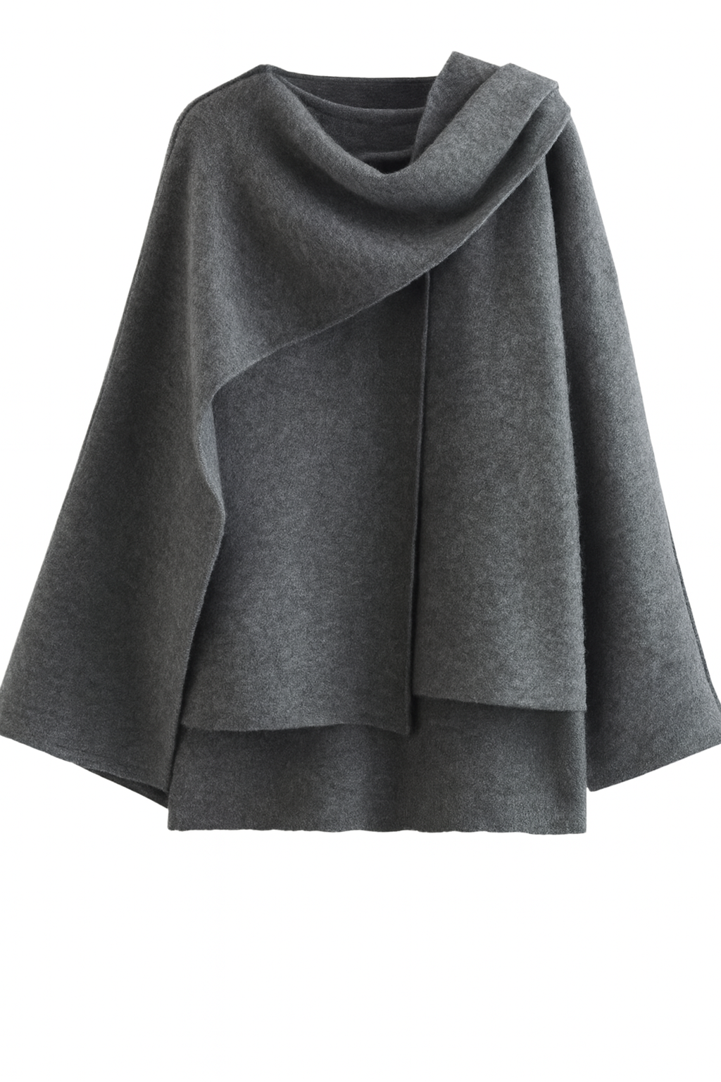 Asymmetrical Jacket with Short Scarf