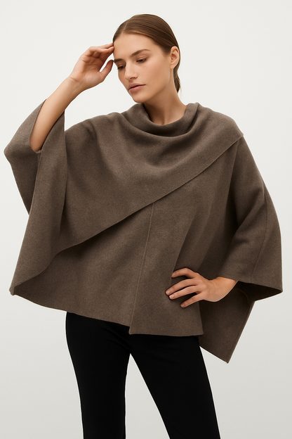 Asymmetrical Jacket with Short Scarf