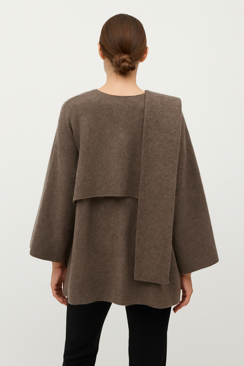 Asymmetrical Jacket with Short Scarf