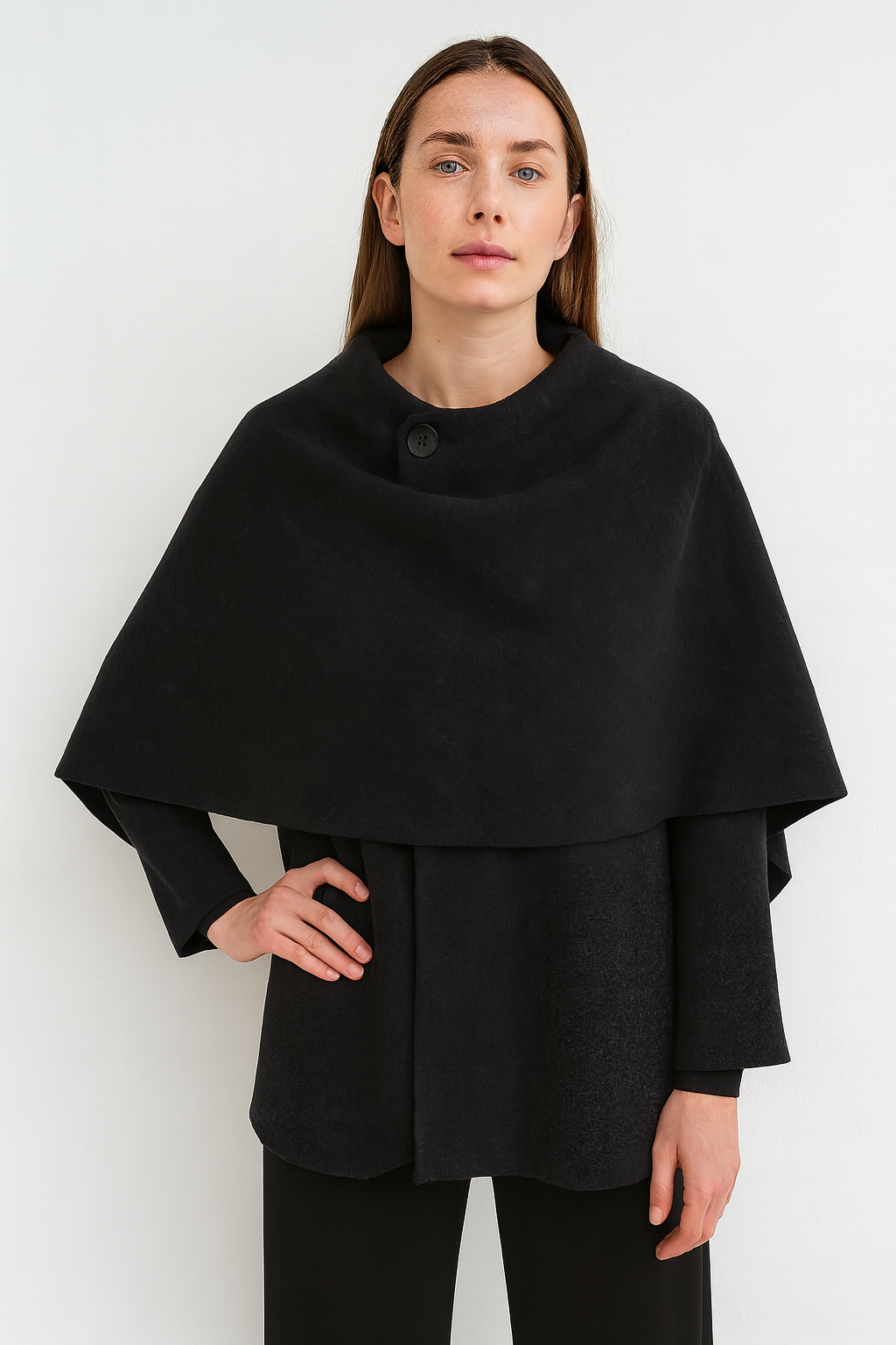 Asymmetrical Jacket with Short Scarf