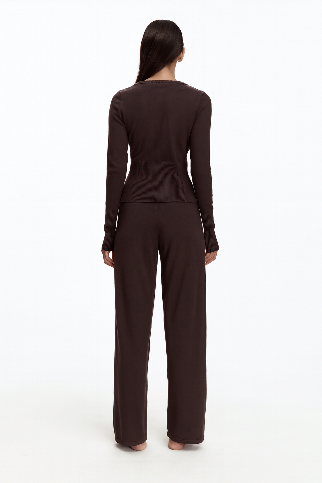 Reese Two-Piece Wide-Leg Set – Brown