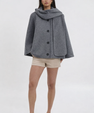 Coat with scarf pattern