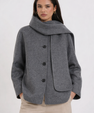 Coat with scarf pattern