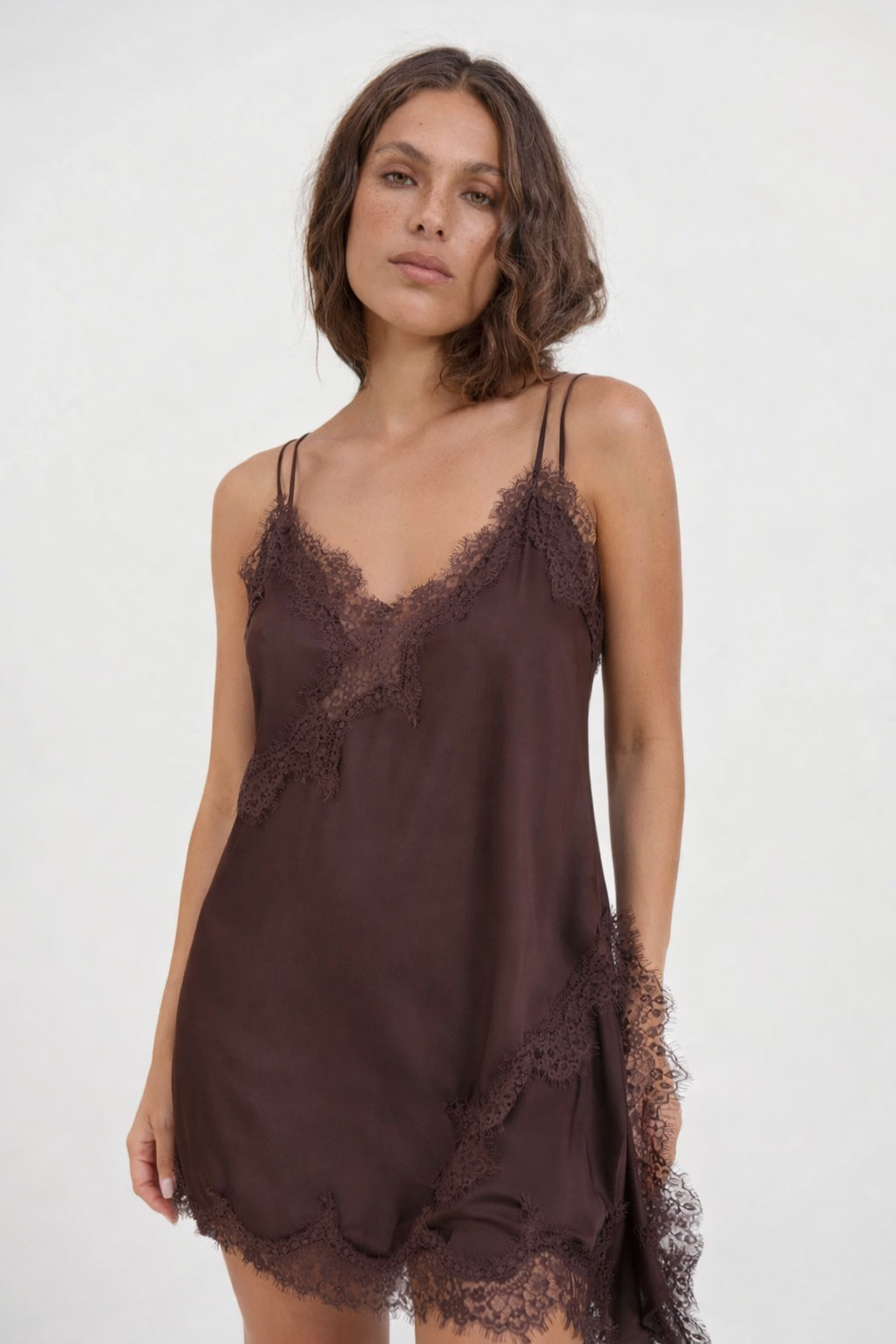 Asymmetric lace dress