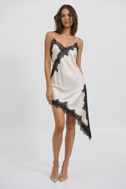 Asymmetric lace dress