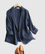 Emie Daly Chic Minimalist Linen Blazer