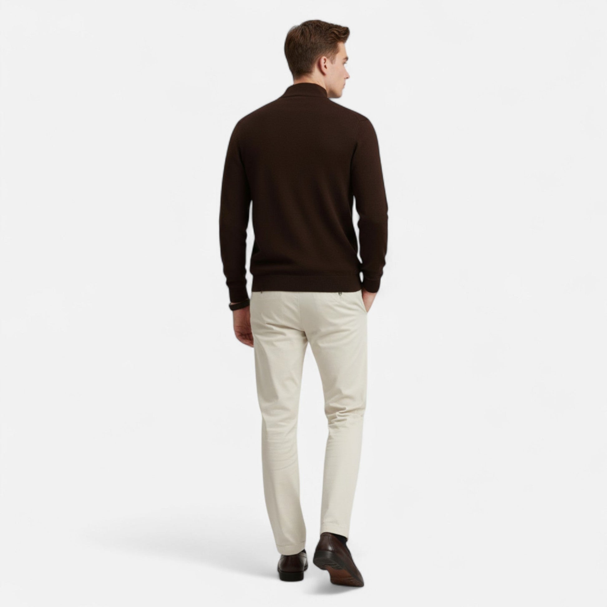 Maison Verdi | Men's Half-Zip Merino Wool Premium Sweater