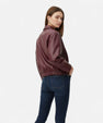 Vintage Bordeaux Leather Jacket for Women