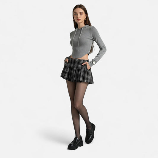 Maison Verdi | Women's Mini Pleated Plaid Skirt Vintage