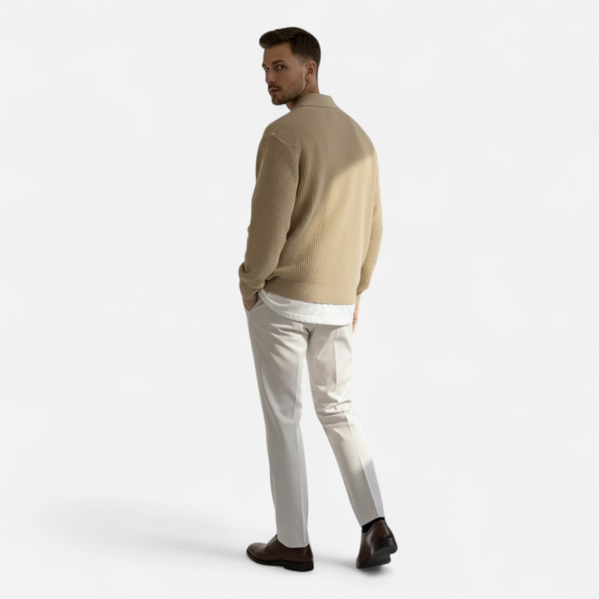 Maison Verdi | Men's Half-Zip Vintage Premium Knit Sweater