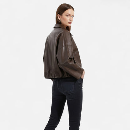 Belted Leather Jacket for Women