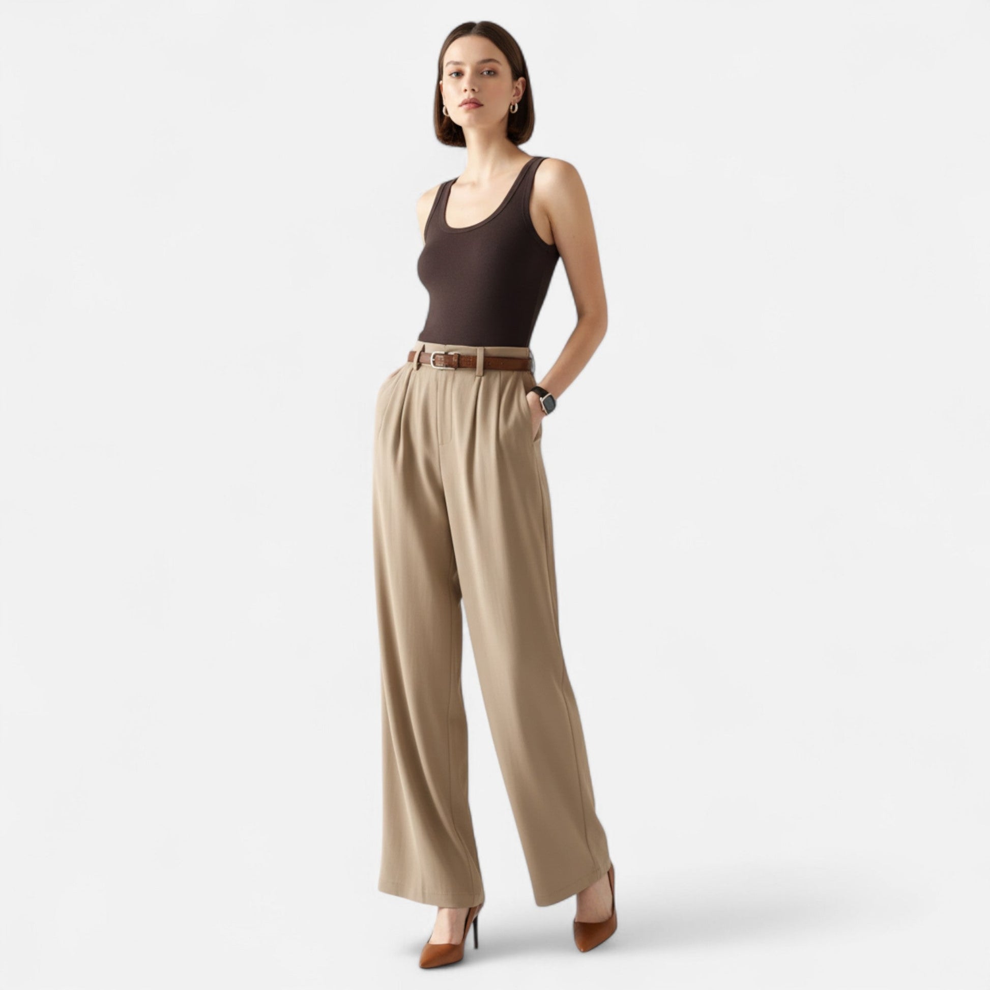 Maison Verdi | Women's Palazzo Pants High Waist