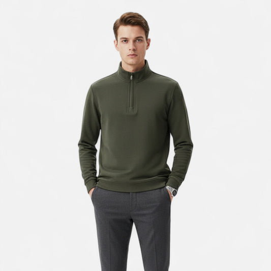 Maison Verdi | Lightweight Half-Zip Cotton Sweater Men