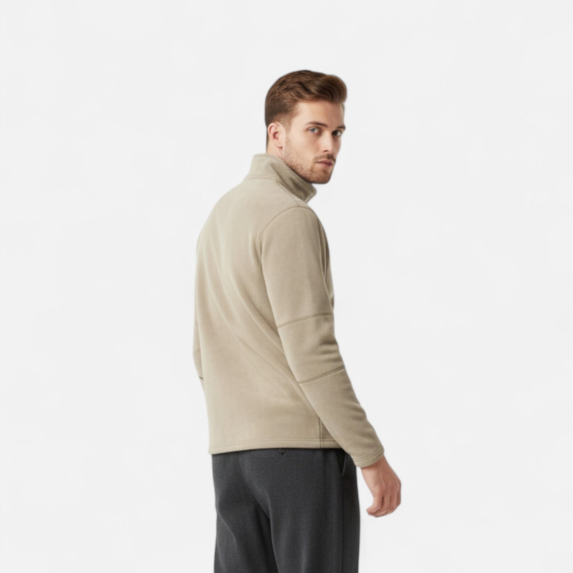 Maison Verdi | Men's Fleece Zip-Up Sweater Autumn-Winter