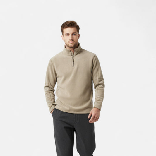Maison Verdi | Men's Fleece Zip-Up Sweater Autumn-Winter