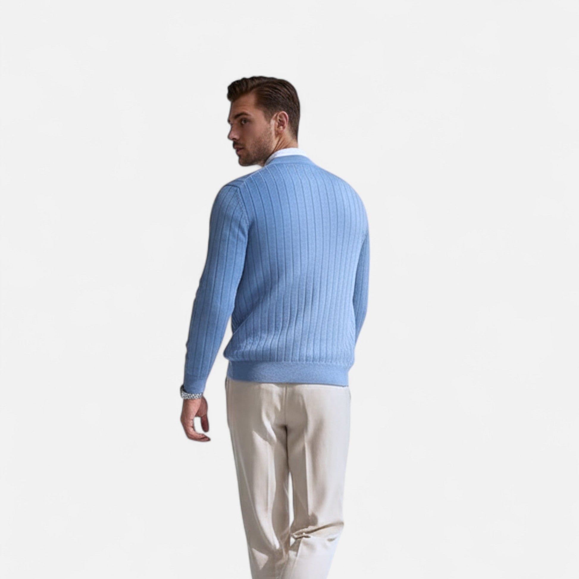 Maison Verdi| Men's V-Neck Elegant Knit Cardigan