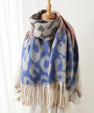 Leopard Pattern Long Scarf with Fringed Ends