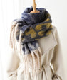 Leopard Pattern Long Scarf with Fringed Ends