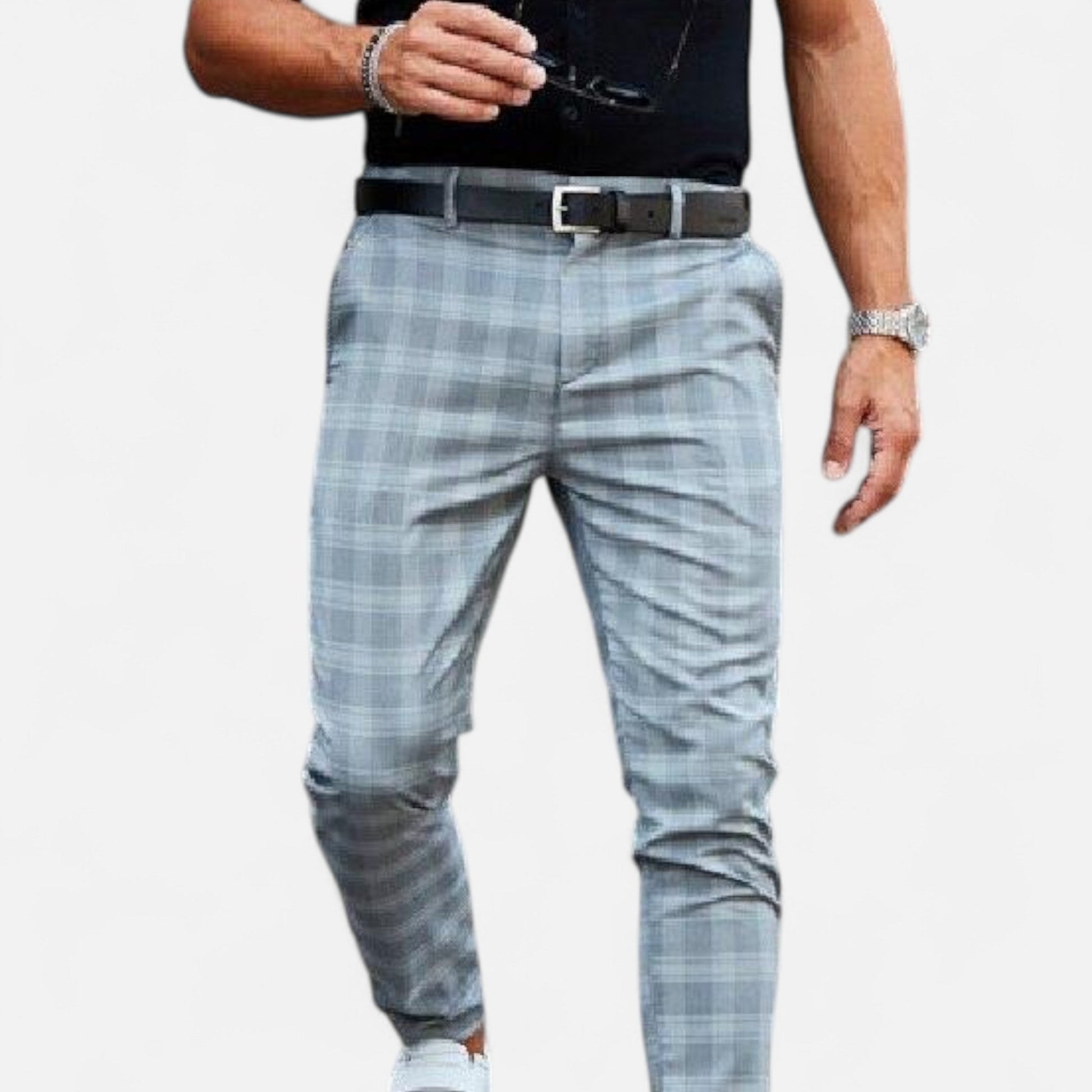 Maison Verdi | Men's Checked Chino Pants Premium Elegance