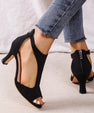 Malin Tassou Mid Heel Sandals with Ankle Strap