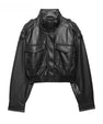 Leather bomber jacket