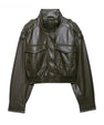 Leather bomber jacket