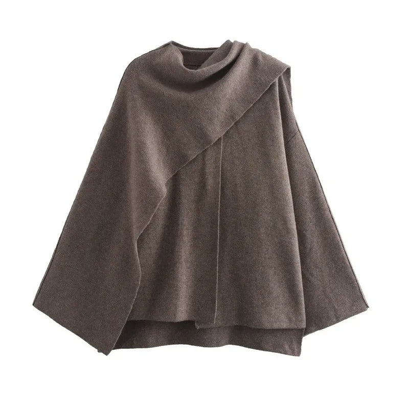 Asymmetrical Jacket with Short Scarf