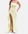 Maison Verdi| Strapless Dress with High Slit for Women