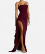 Maison Verdi| Strapless Dress with High Slit for Women