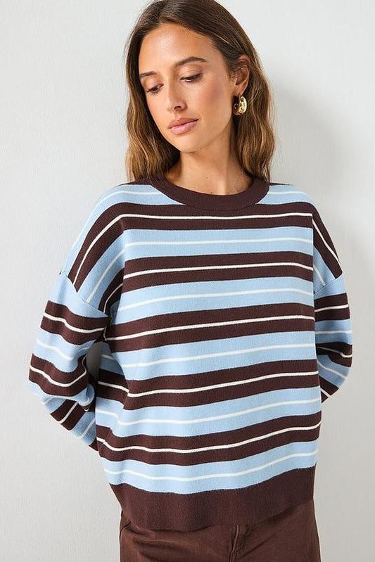 Cavellio Mocha Stripe sweater