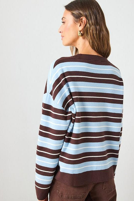 Cavellio Mocha Stripe sweater