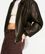 Jorja Leather Bomber Jacket