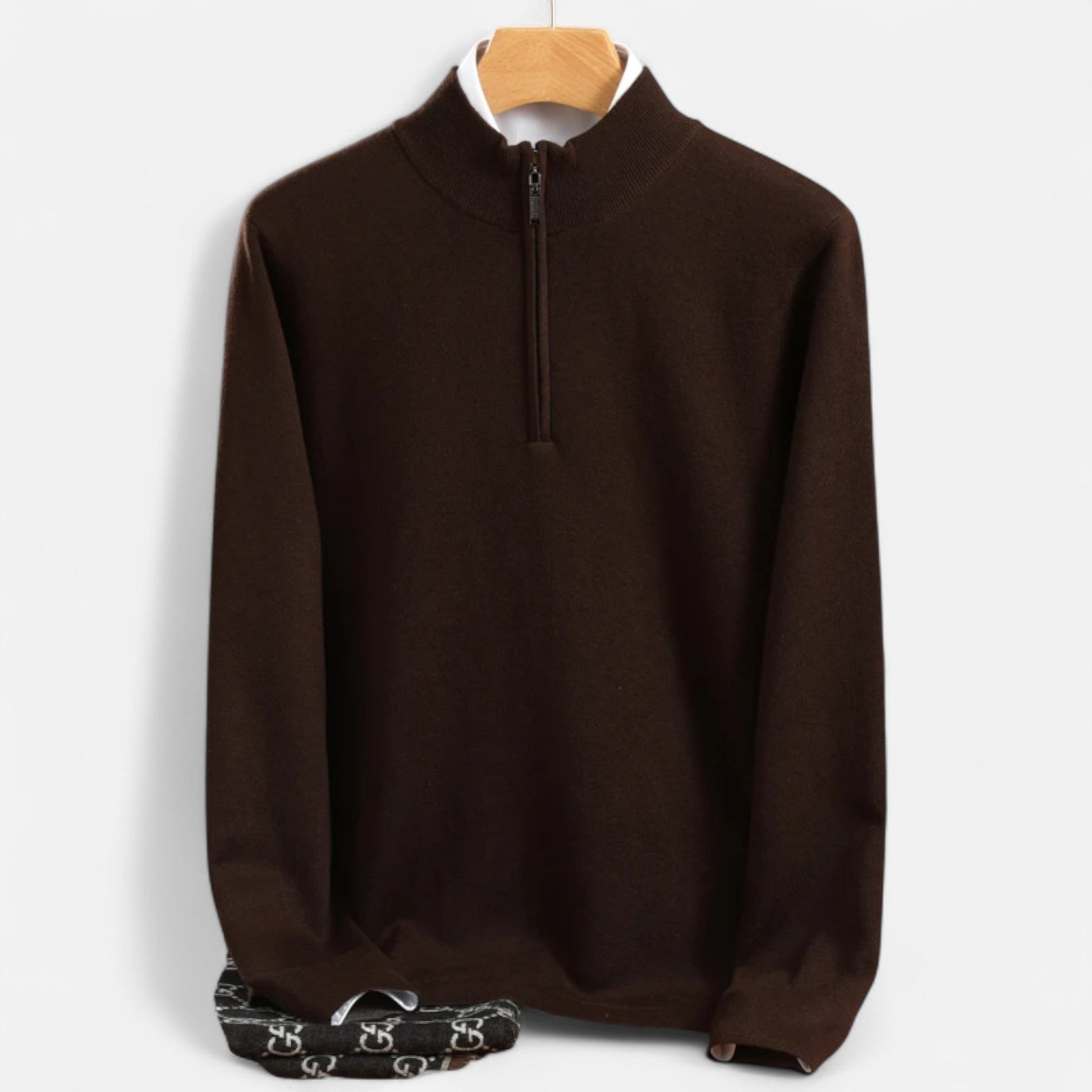 Maison Verdi | Men's Half-Zip Merino Wool Premium Sweater