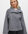 Blazer con collo alto e texture