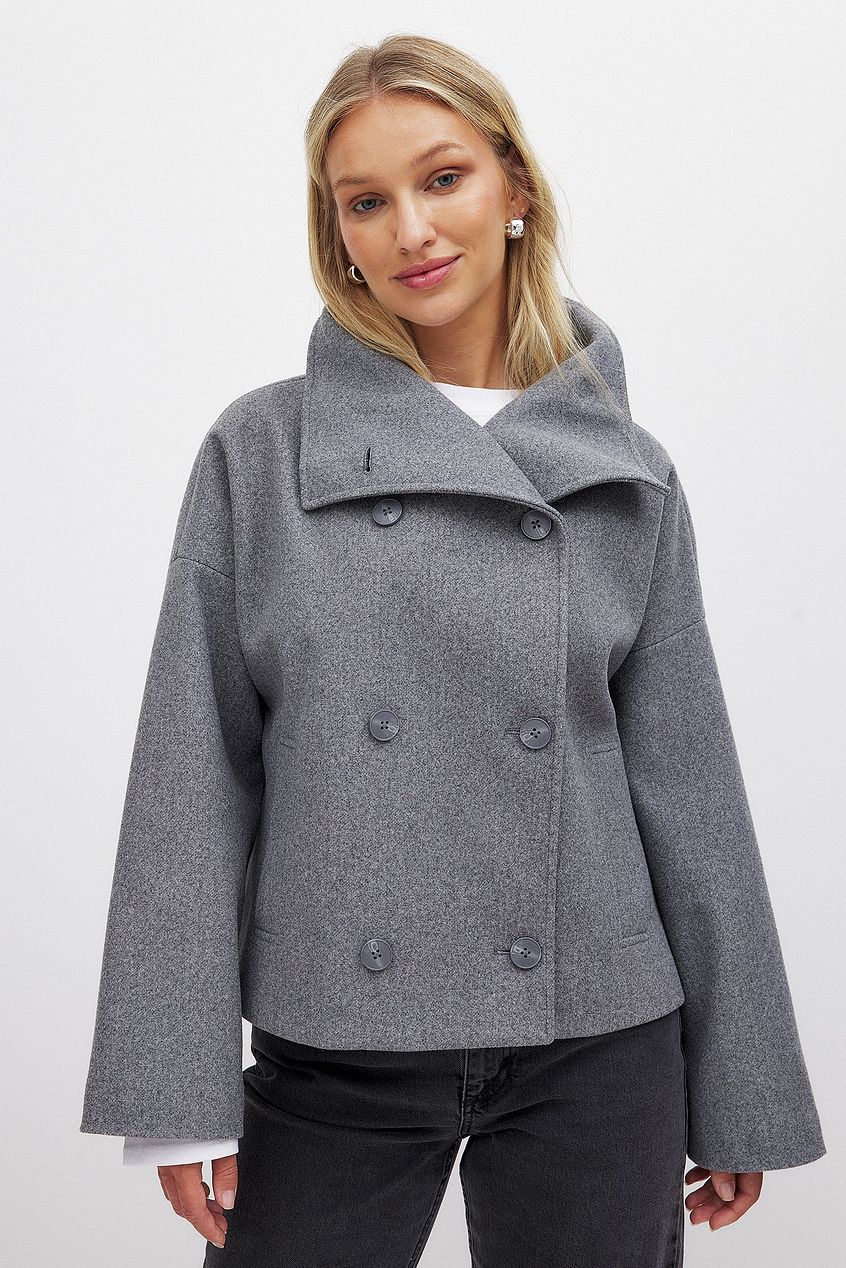 Blazer con collo alto e texture