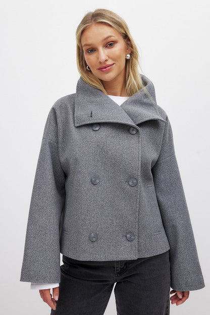 Blazer con collo alto e texture