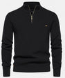 Maison Verdi| Cotton Zip-Up Sweater with Stand-Up Collar