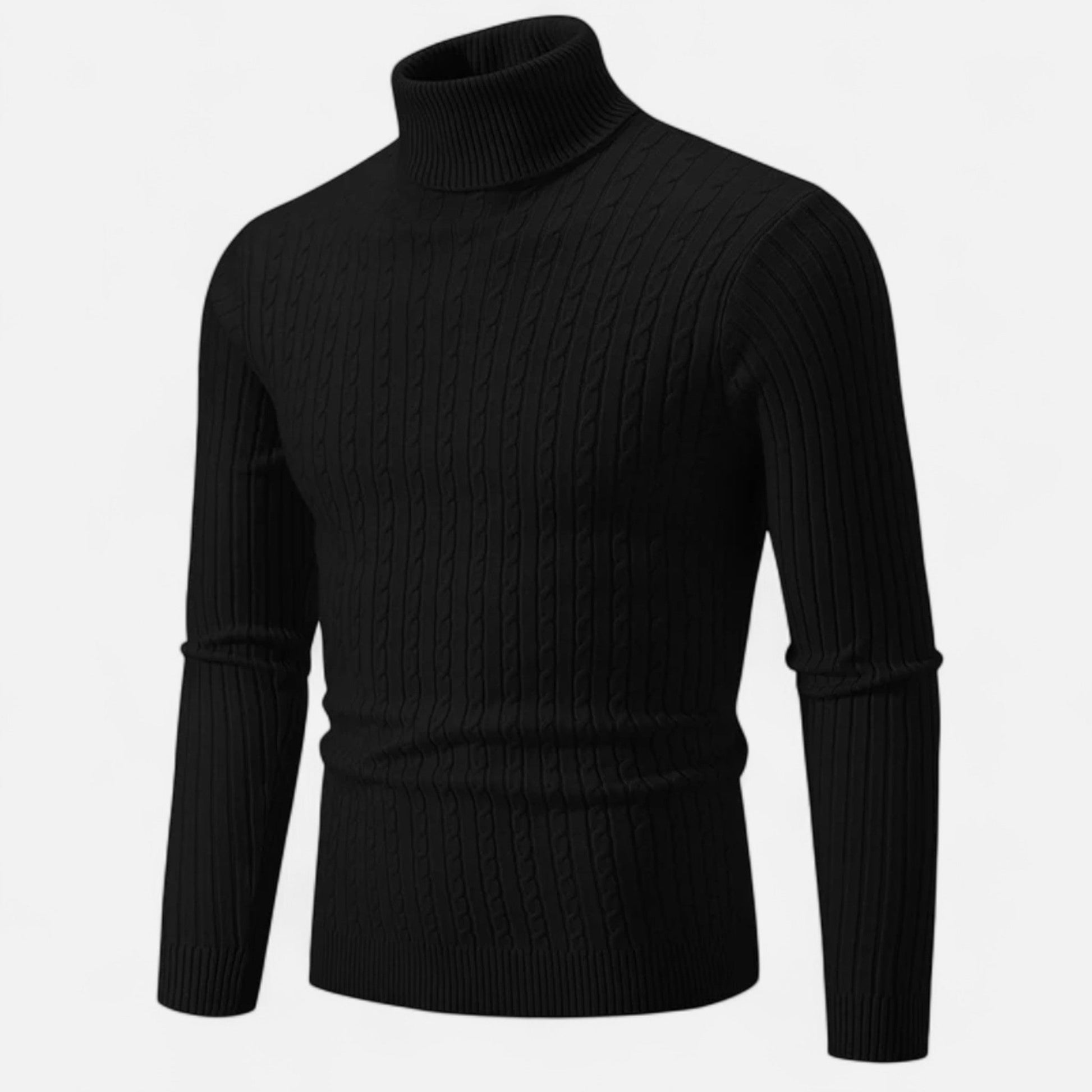 Maison Verdi | Men's Solid Knit Turtleneck Sweater