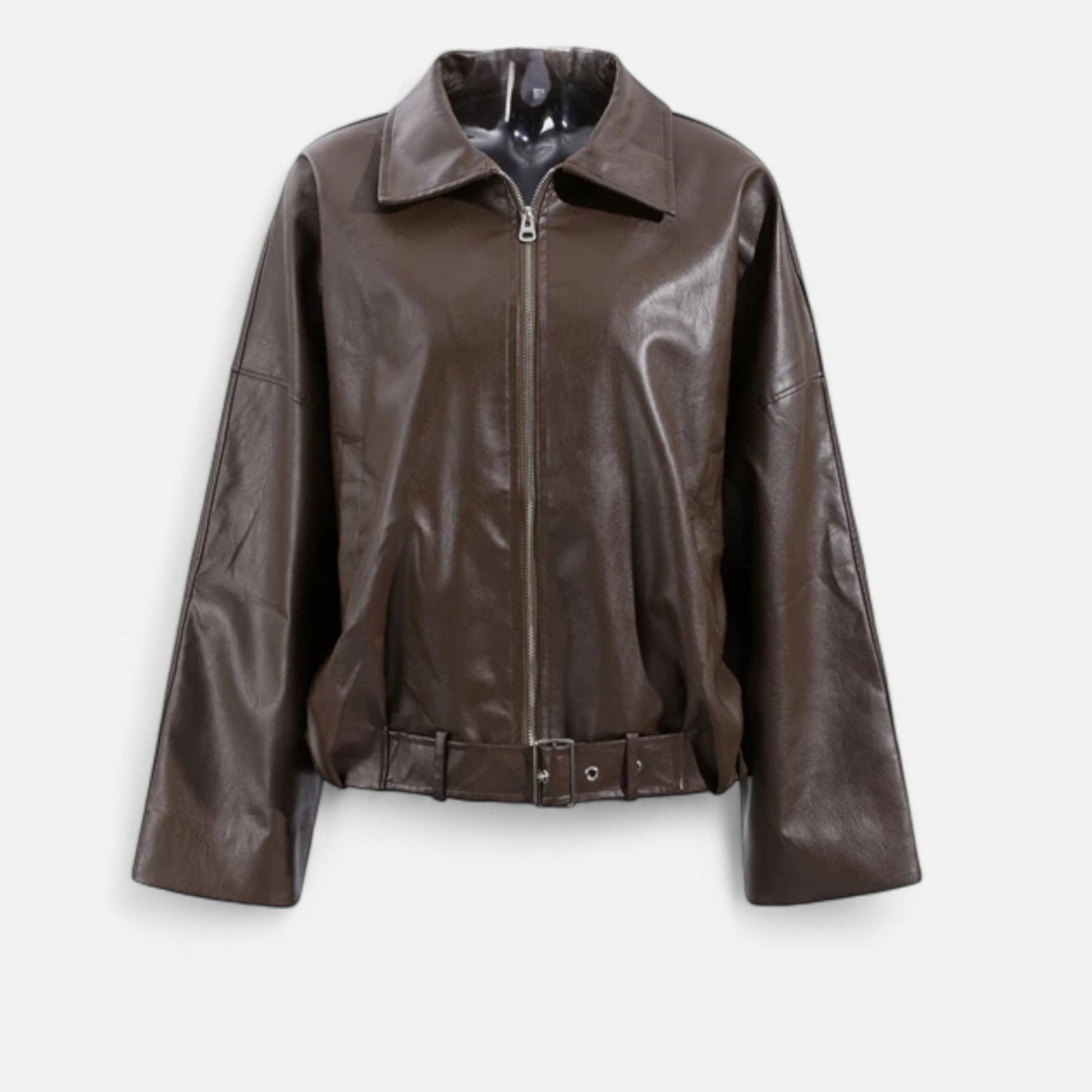 Belted Leather Jacket for Women