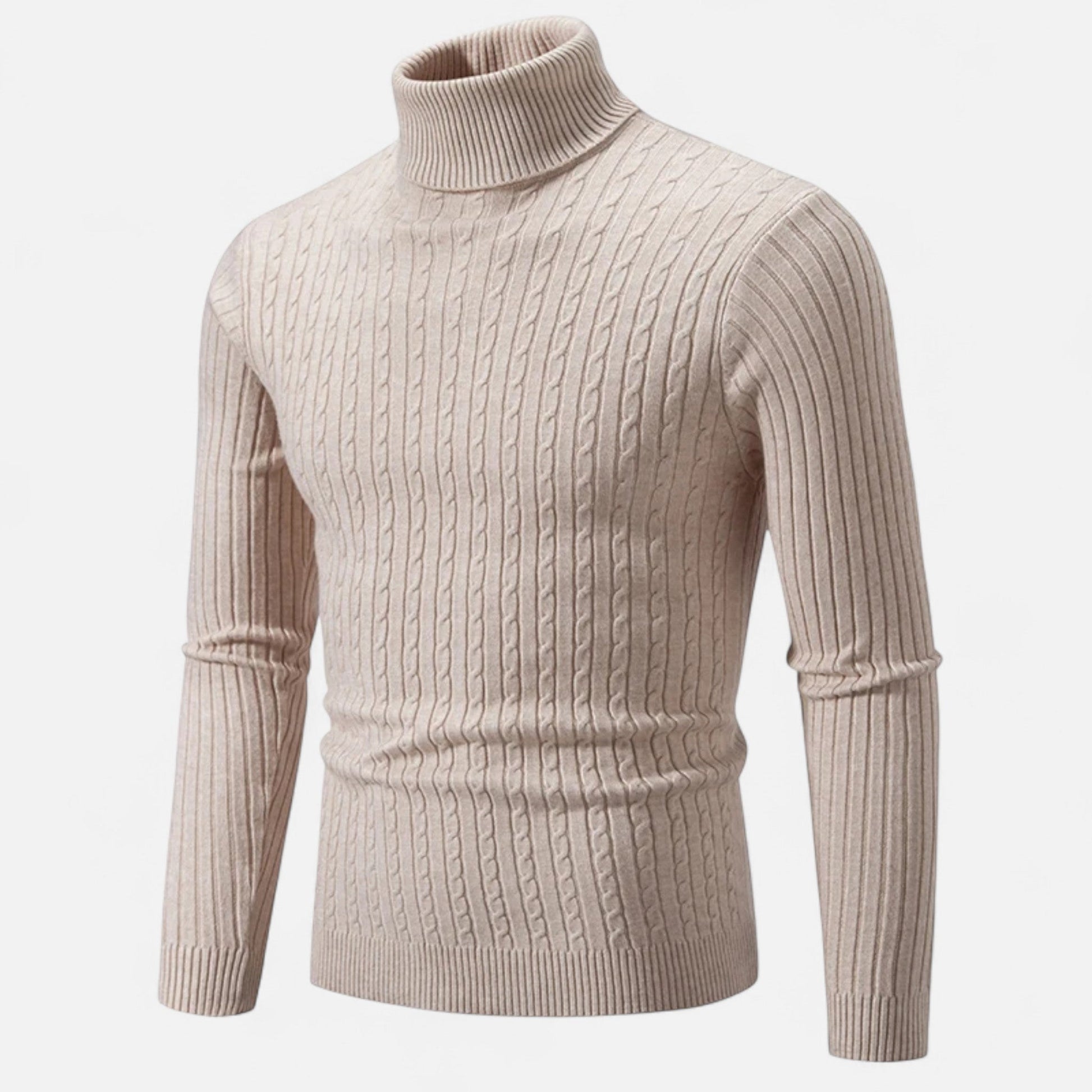 Maison Verdi | Men's Solid Knit Turtleneck Sweater