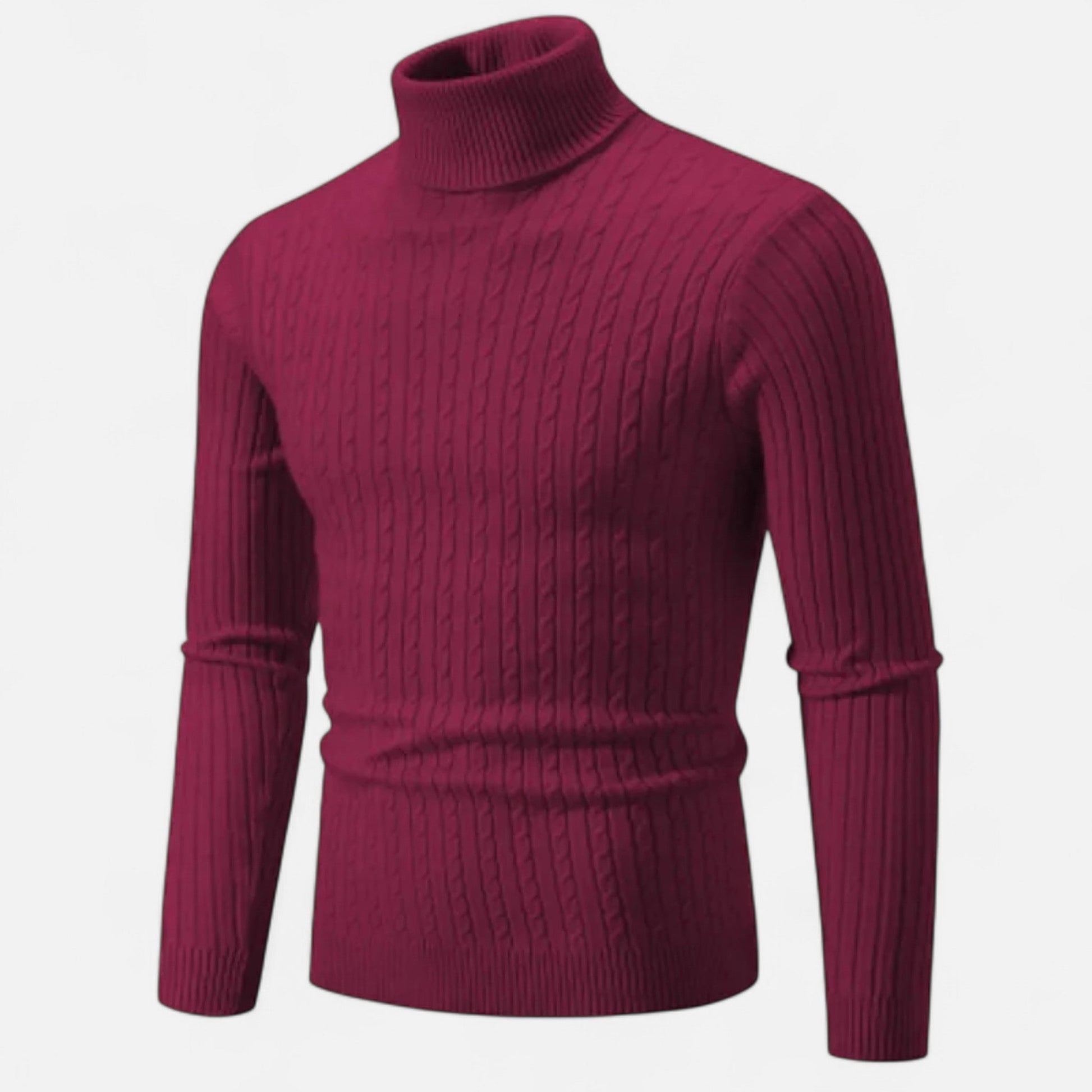 Maison Verdi | Men's Solid Knit Turtleneck Sweater