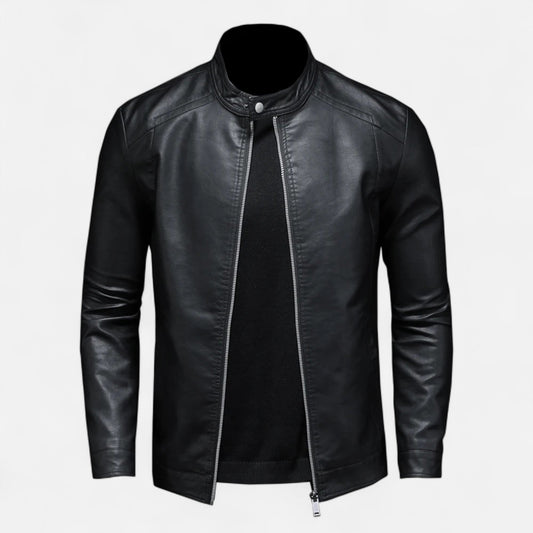 Maison Verdi | Men's Slim Fit Biker Leather Jacket