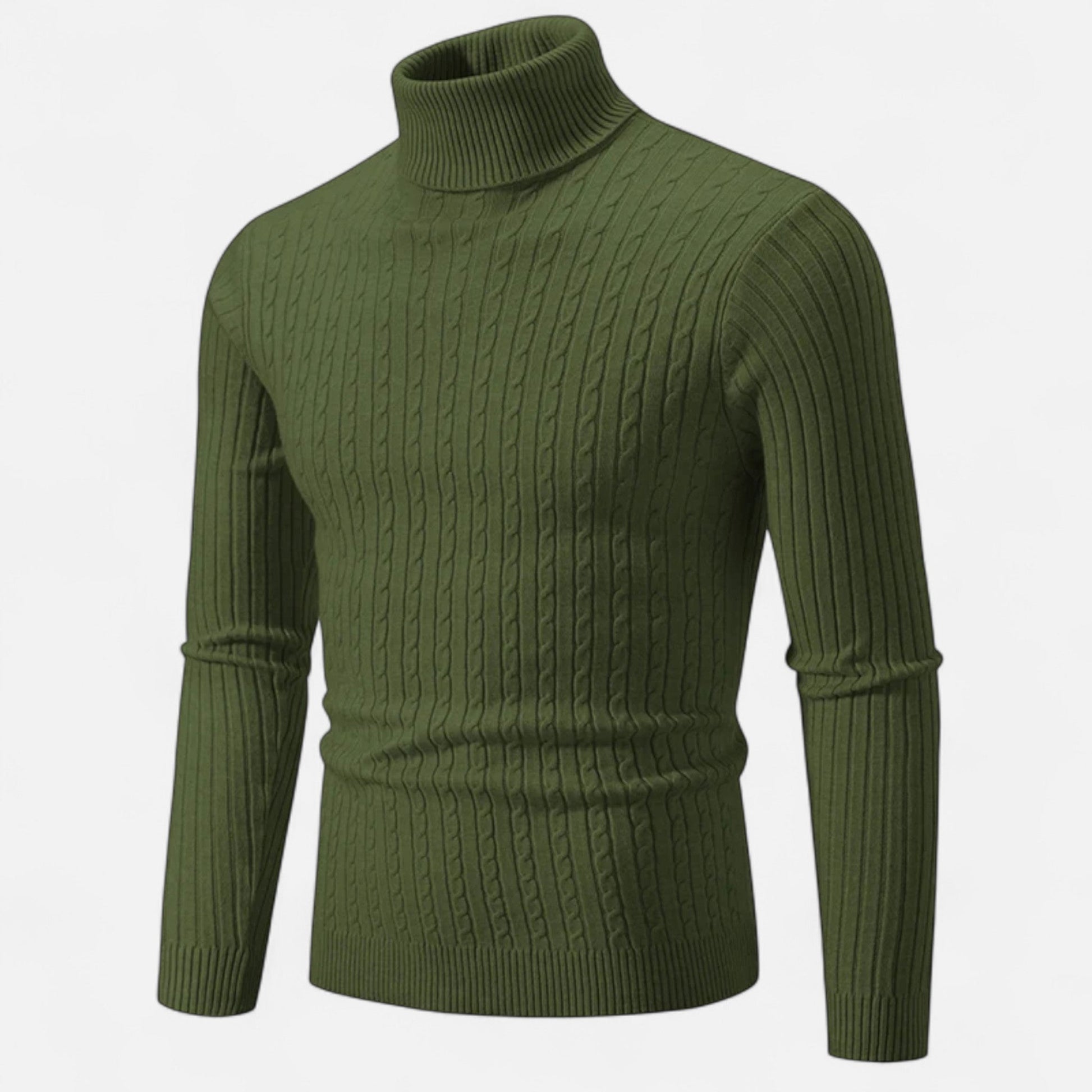 Maison Verdi | Men's Solid Knit Turtleneck Sweater