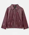 Vintage Bordeaux Leather Jacket for Women