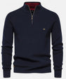 Maison Verdi| Cotton Zip-Up Sweater with Stand-Up Collar